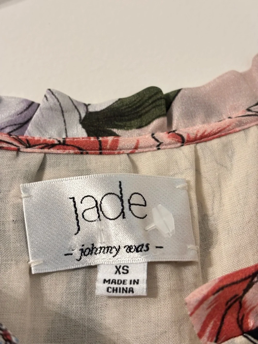 Jade by Johnny Was Juliette Silk Tiered Dress in Floral Black Size XS
